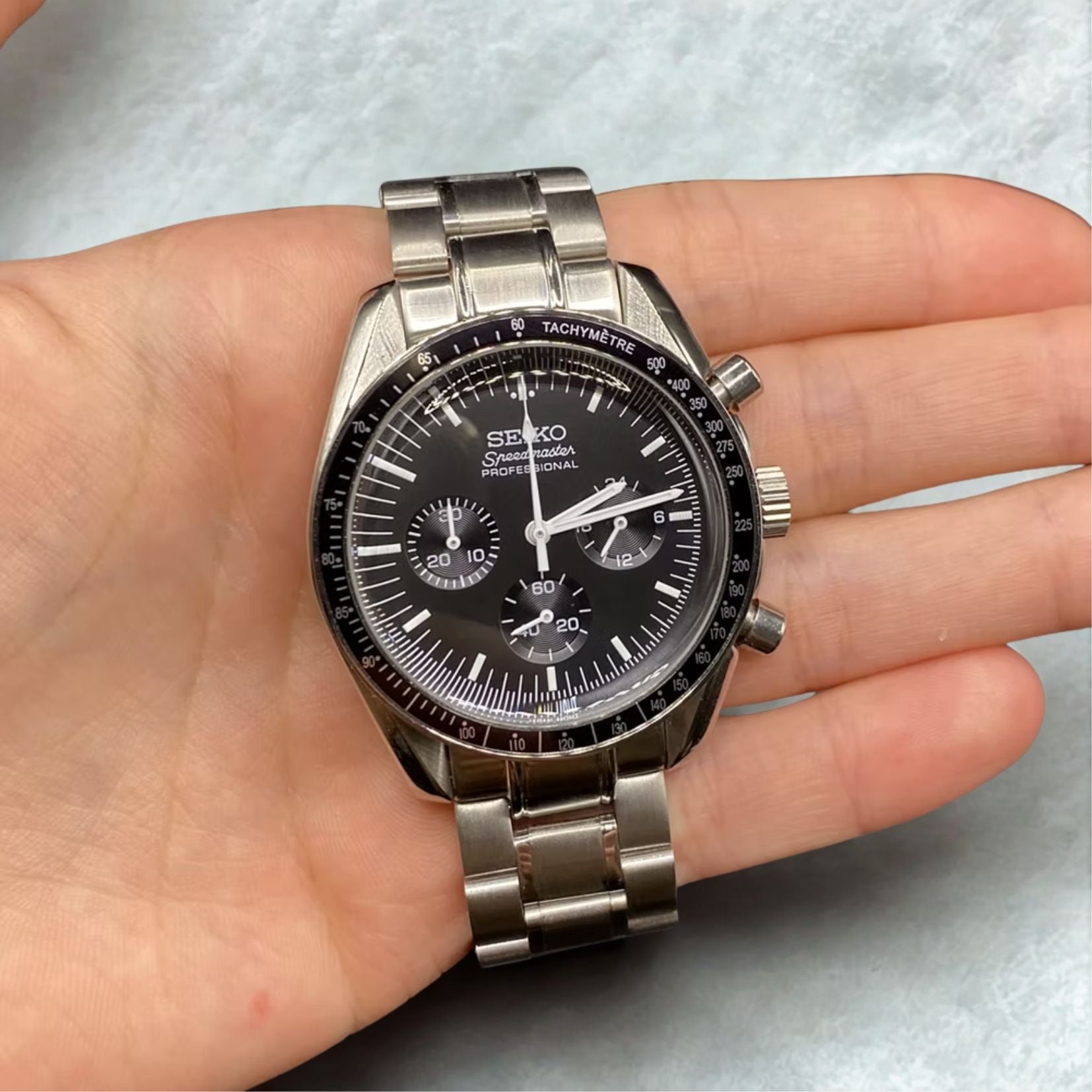 SEIKO MOD SPEEDMASTER | NOIR