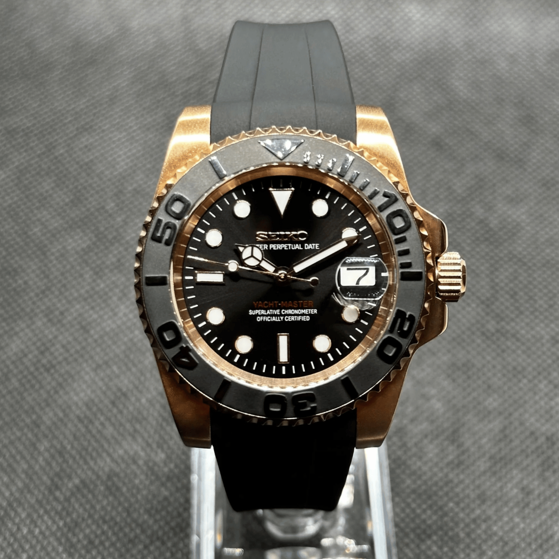 SEIKO MOD YACHTMASTER | OR ROSE NOIR