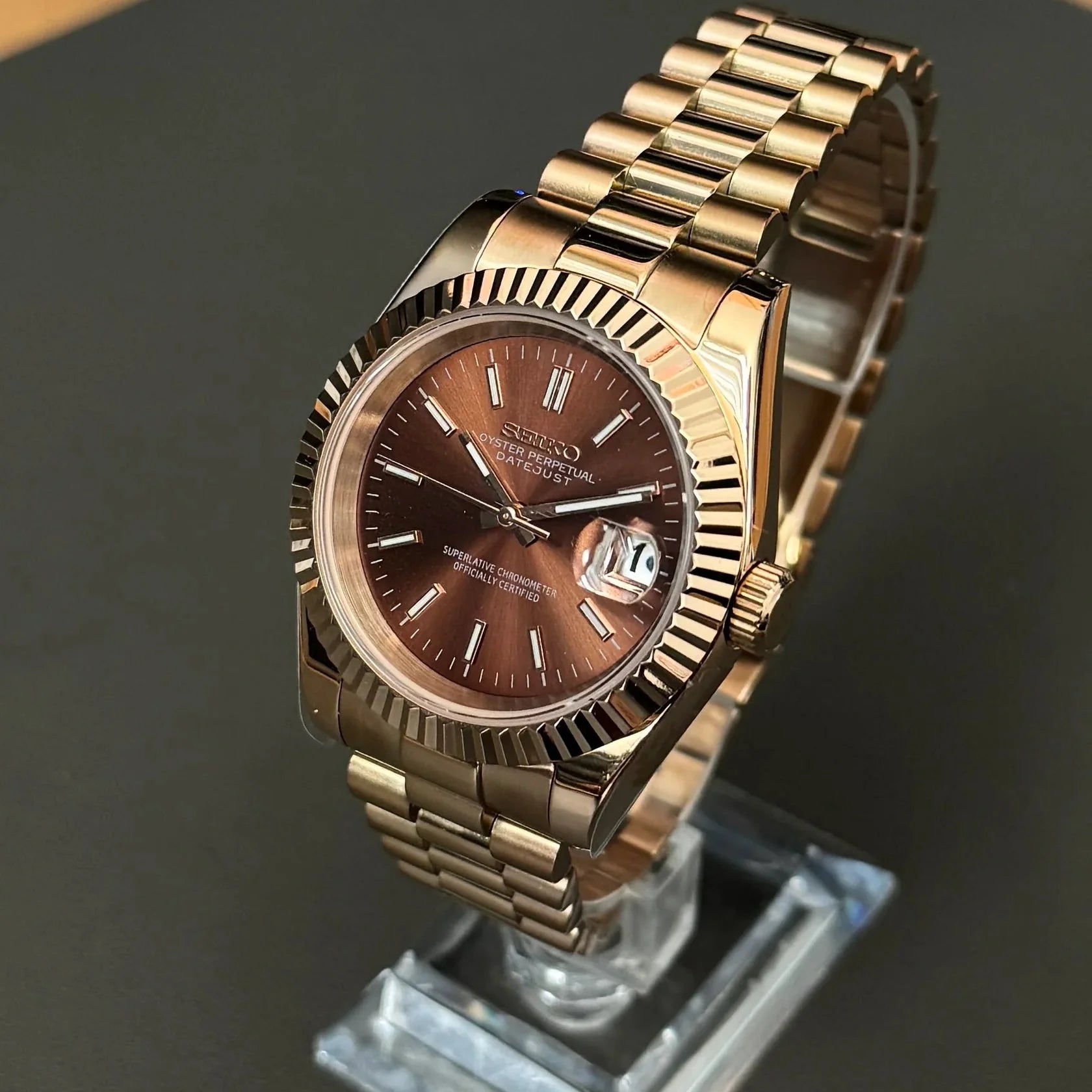 SEIKO MOD DAY DATE | CHOCOLAT OR