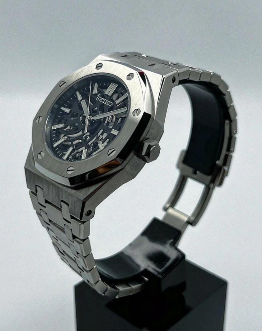 SEIKO MOD ROYAL OAK | SQUELETTE NOIR