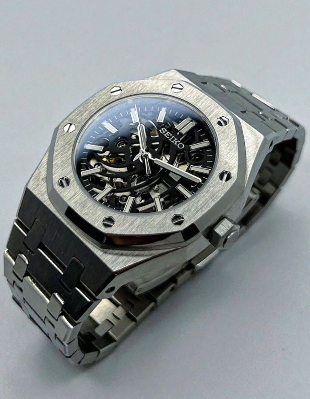 SEIKO MOD ROYAL OAK | SQUELETTE NOIR