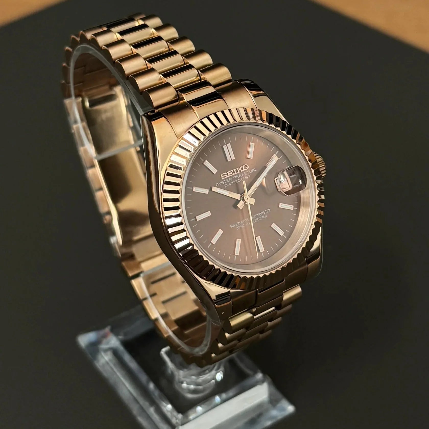 SEIKO MOD DAY DATE | CHOCOLAT OR