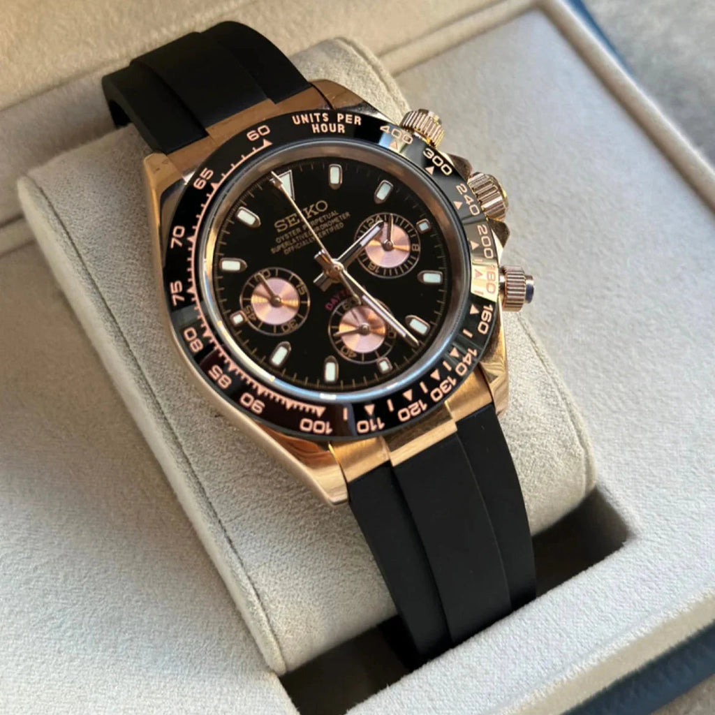 SEIKO MOD DAYTONA | VK63 OYSTERFLEX OR ROSE