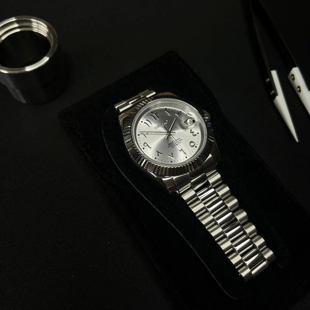 SEIKO MOD DATEJUST | ARABIC GRIS ARGENTÉ