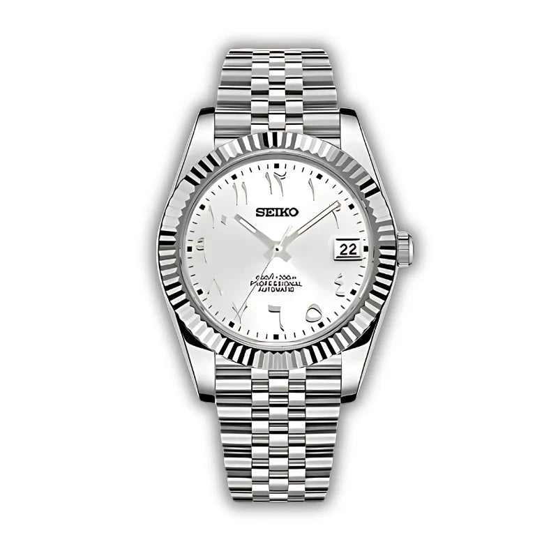SEIKO MOD DATEJUST | ARABIC GRIS ARGENTÉ