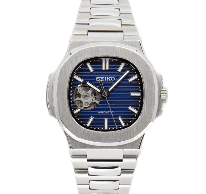 SEIKO MOD NAUTILUS | BLEU SQUELETTE COEUR OUVERT