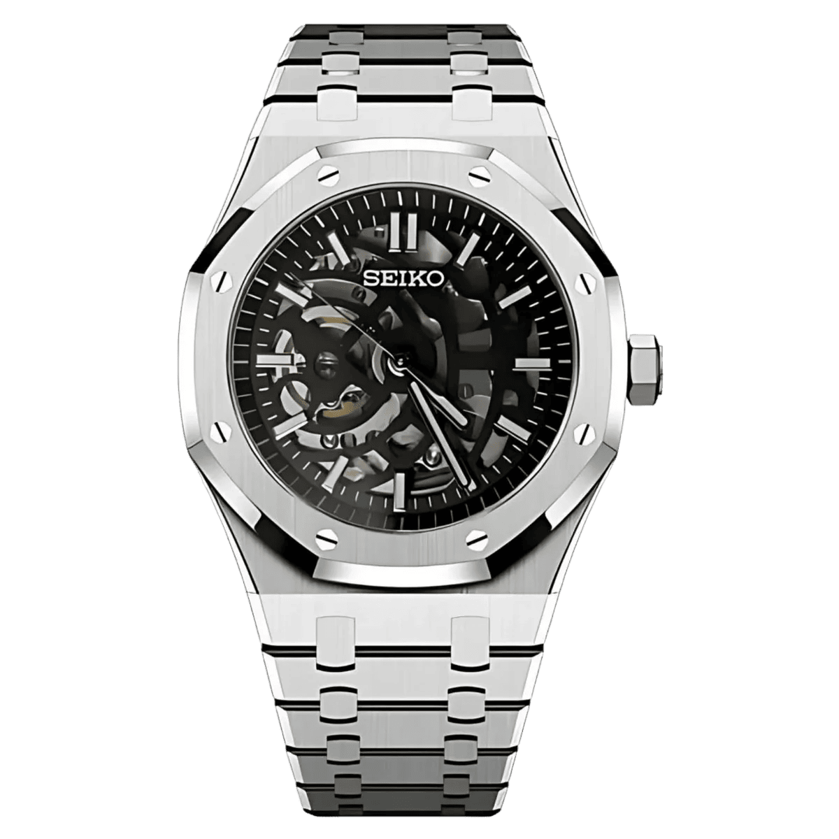 SEIKO MOD ROYAL OAK | SQUELETTE NOIR
